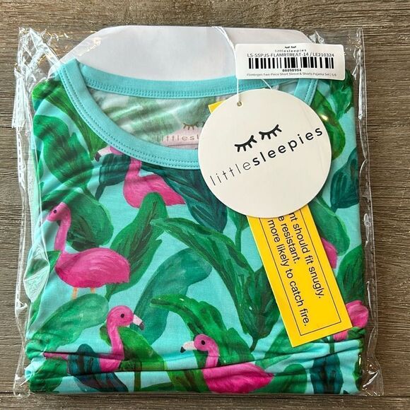 Brand New Little Sleepies Flamingo - Short Sleeve and Shorts - Picture 1 of 2